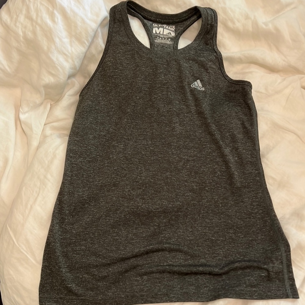 Grey Adidas racerback tank in size medium